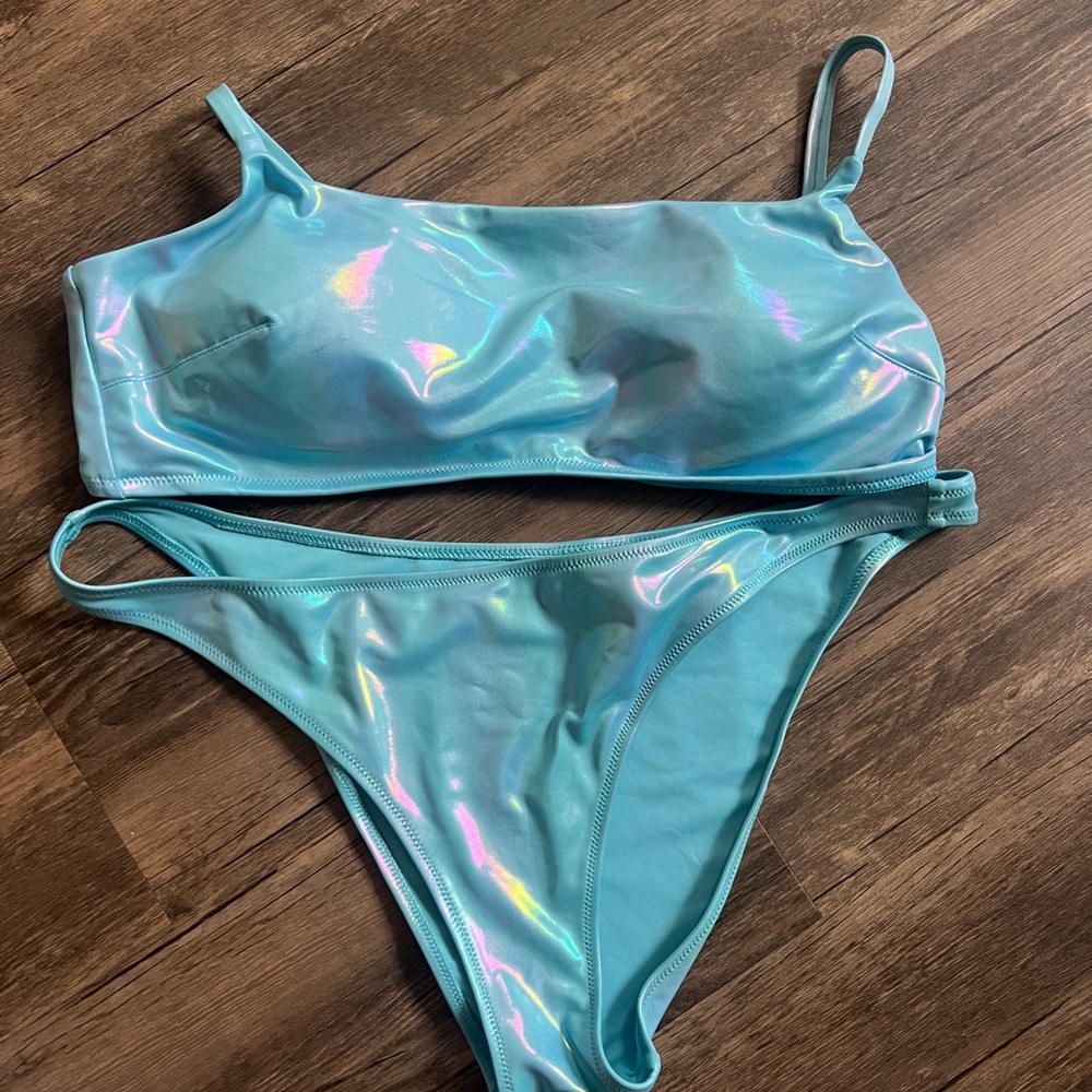 Aerie Iridescent Blue Bikini Set